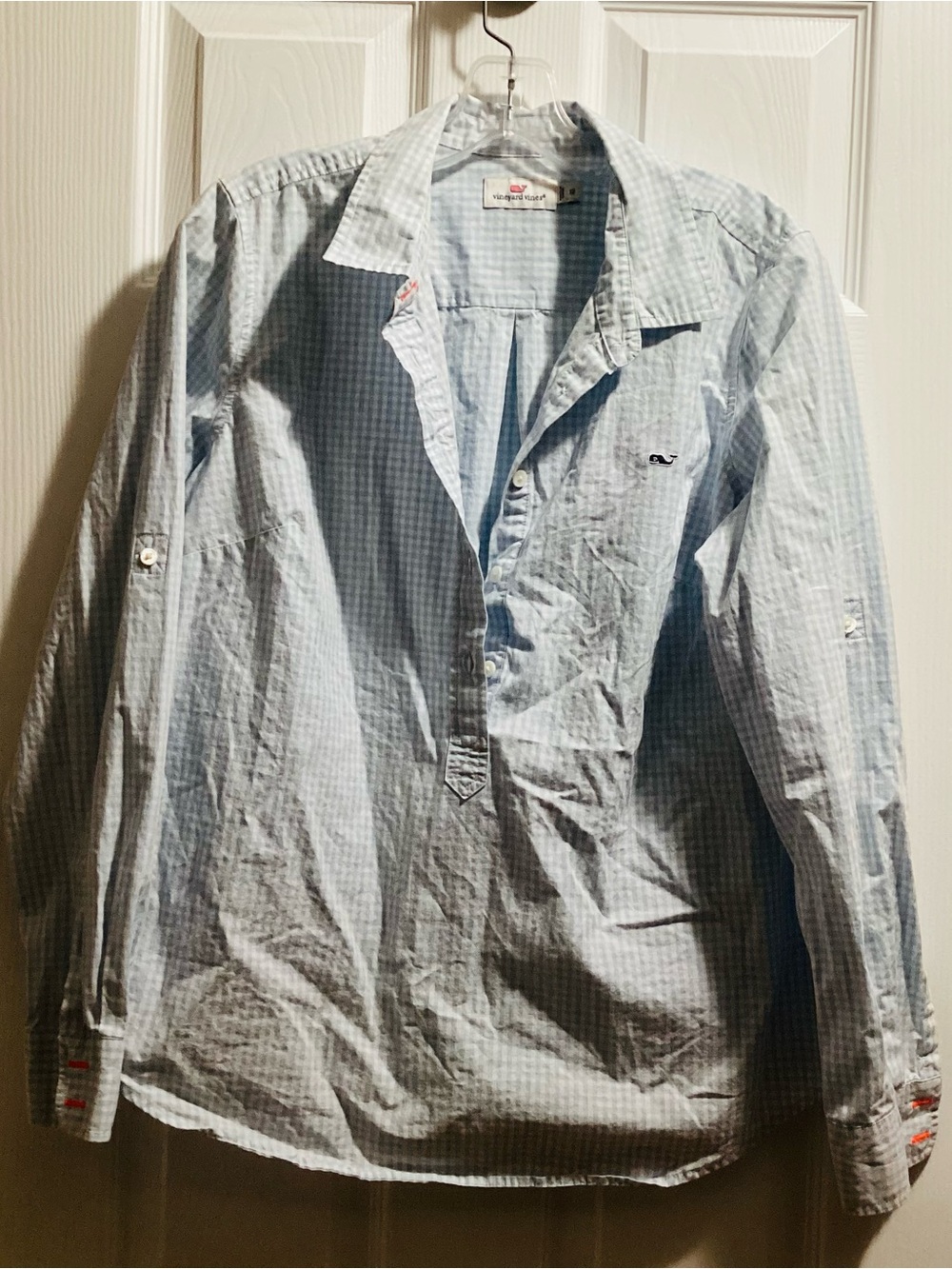 Vineyard Vines Light Blue Gingham Pullover Button Shirt